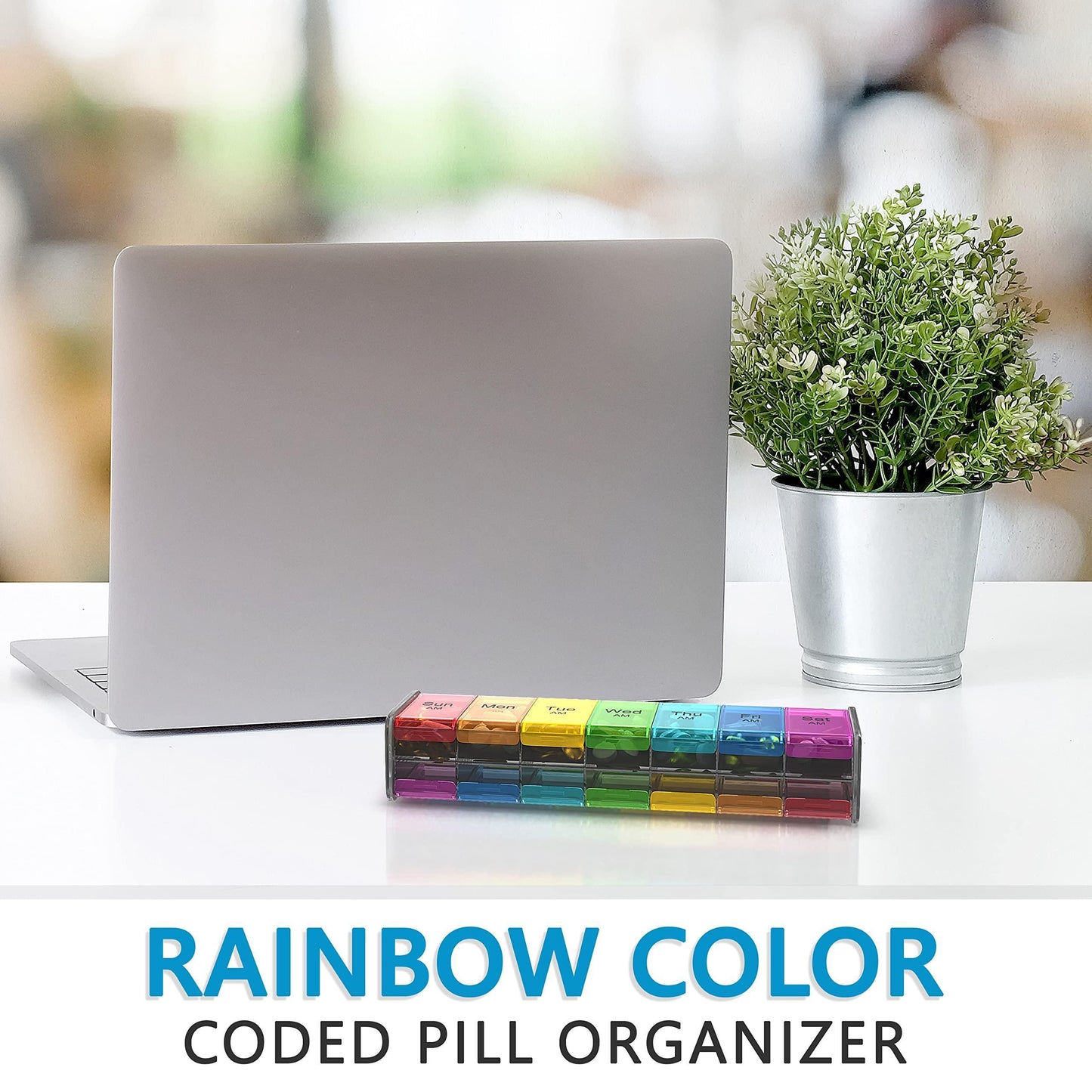 Extra Large Pill Organizer XXL Pill Box 7 Day Weekly Pill Organizer with AM PM