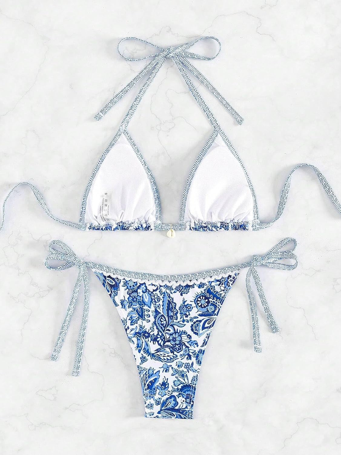 Women'S Floral Printed Bathing Suit Halter Paisley Summer Swimsuit Bikinis Set