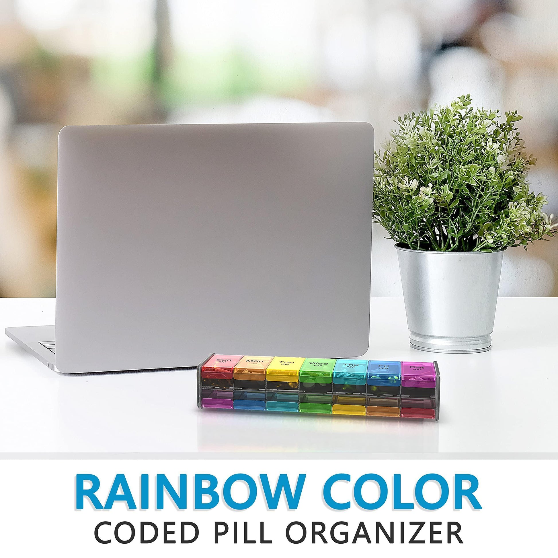 Extra Large Pill Organizer XXL Pill Box 7 Day Weekly Pill Organizer with AM PM