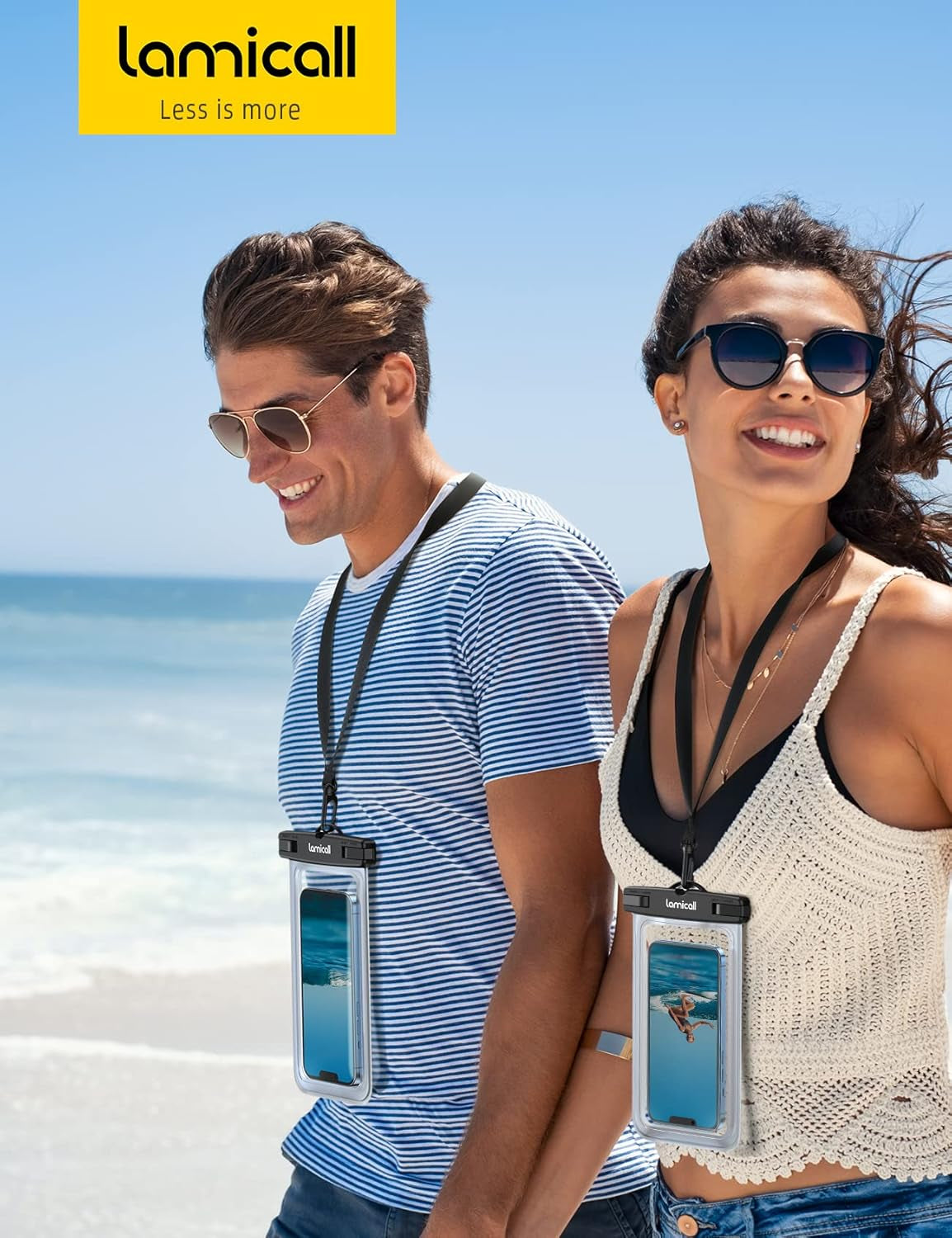 Waterproof Phone Pouch Case - [2 Pack][Easy Lock & Heavy Duty] IPX8 Water Proof Cell Phone Dry Bag for Beach, Protector for Iphone 16 15 14 13 12 11 Pro Max plus XS XR, Galaxy S24 S23, 4-7"