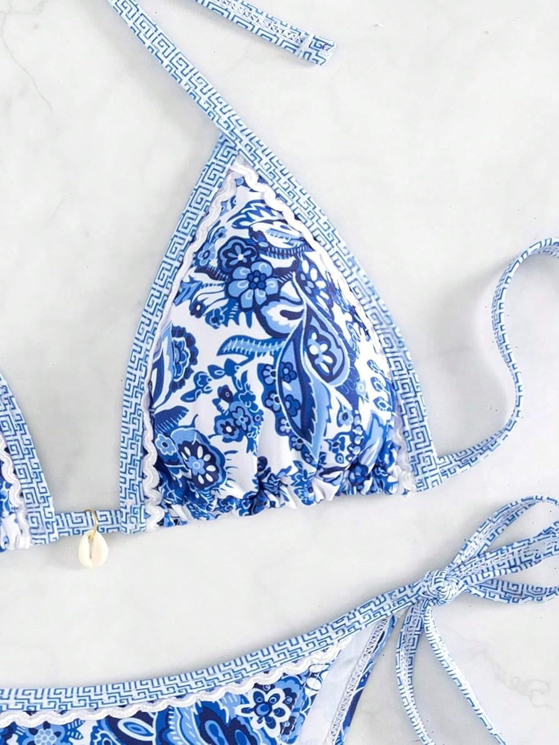 Women'S Floral Printed Bathing Suit Halter Paisley Summer Swimsuit Bikinis Set