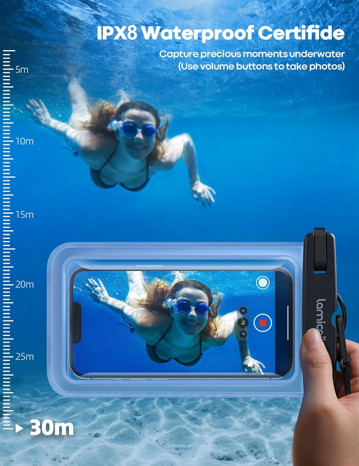 Waterproof Phone Pouch Case - [2 Pack][Easy Lock & Heavy Duty] IPX8 Water Proof Cell Phone Dry Bag for Beach, Protector for Iphone 16 15 14 13 12 11 Pro Max plus XS XR, Galaxy S24 S23, 4-7"