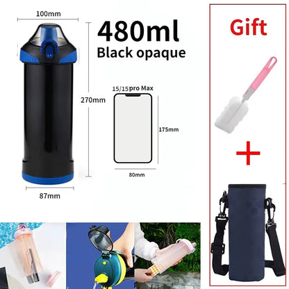 750Ml Diversion Water Bottle Portable Water Bottle Secret Stash Pill Organizer Can Safe Hiding Spot for Money Bonus Key Ring Box