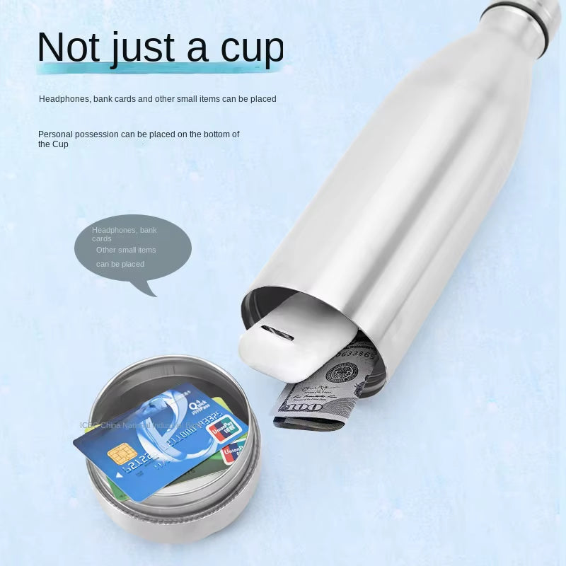 750Ml Diversion Water Bottle Portable Water Bottle Secret Stash Pill Organizer Can Safe Hiding Spot for Money Bonus Key Ring Box