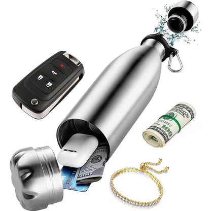 750Ml Diversion Water Bottle Portable Water Bottle Secret Stash Pill Organizer Can Safe Hiding Spot for Money Bonus Key Ring Box
