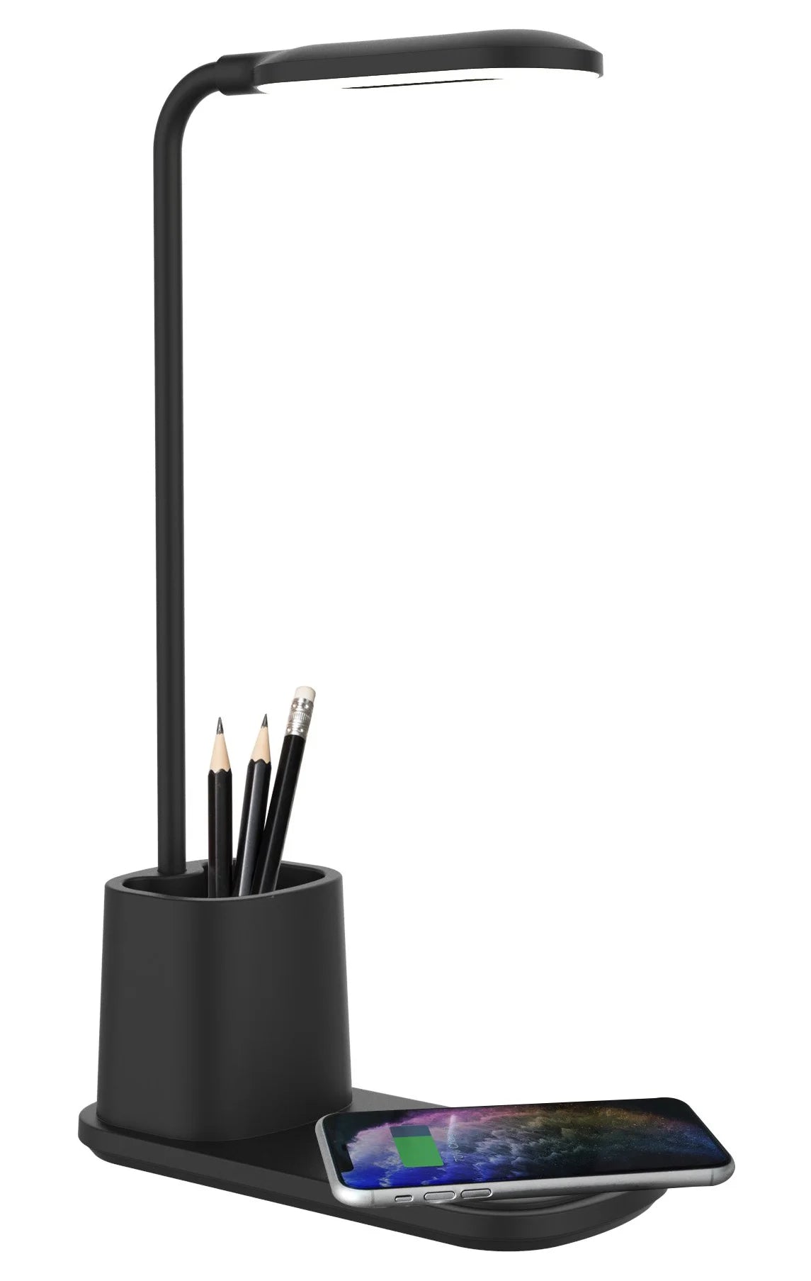 TIFOR U-Light LED Desk Lamp with Wireless Charger & Organizer Black